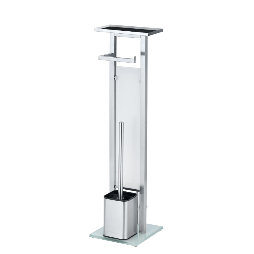 WENKO 23364100 - WC štětka DEBAR 21x70,5 cm nerez/satin/bílá