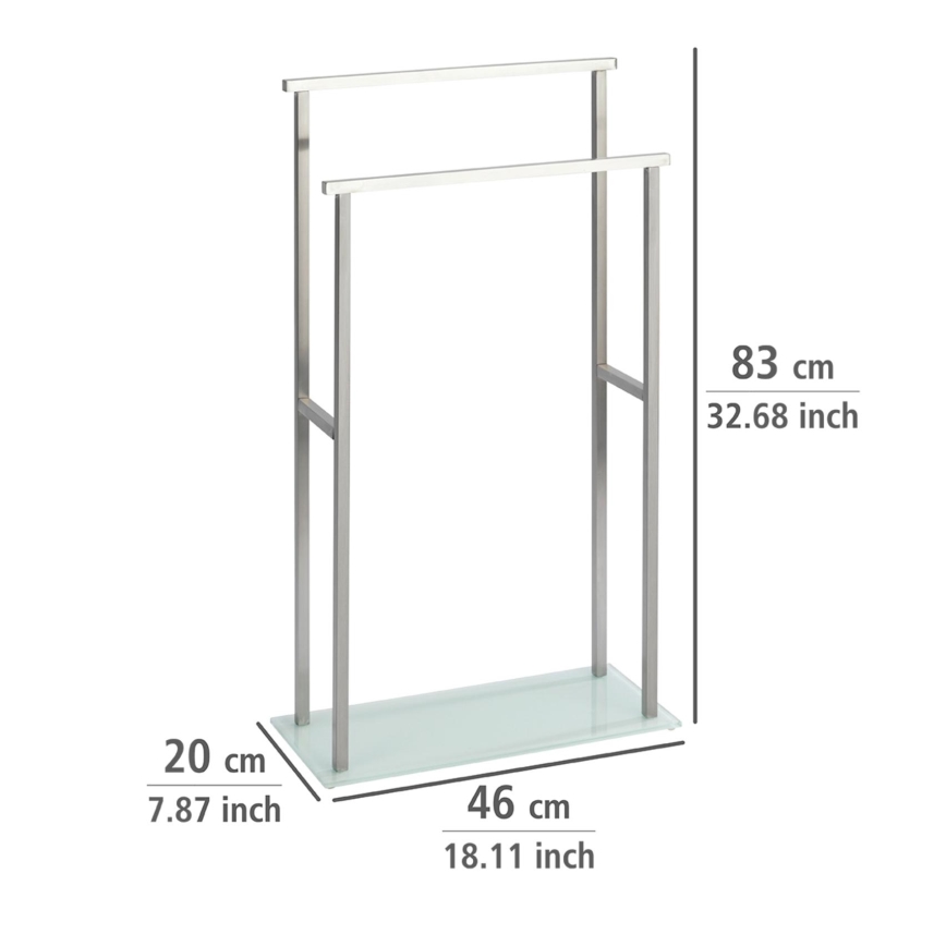 WENKO 23438100 - Stojan na ručníky DEBAR 20x83 cm nerez/satin/bílá