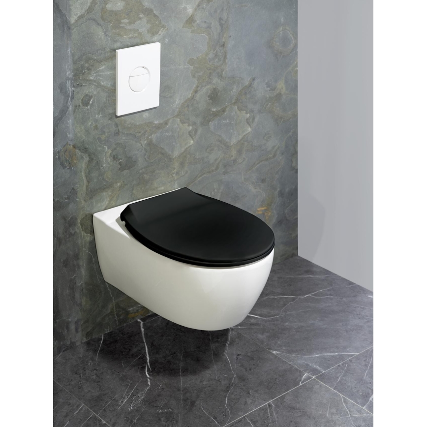 WENKO 23443100-WC sedátko KOS 44x37 cm černá/stříbrná