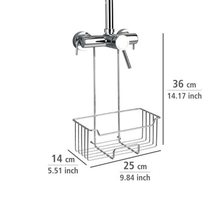 WENKO 23499100 - Sprchová polička MILO 25x36 cm nerez/stříbrná/čirá
