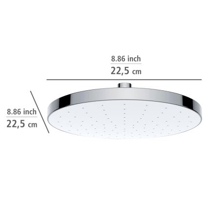 WENKO 24000100-Sprchová hlavice AUTOMATIC CLEANING 22,5x22,5 cm lesklý chrom/bílá
