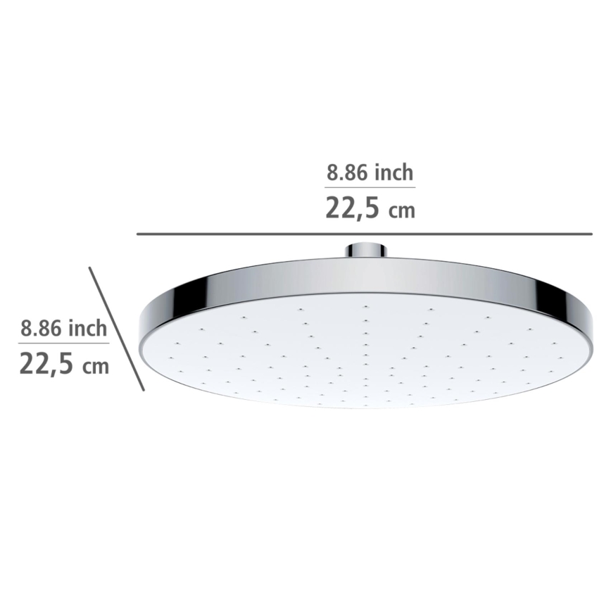 WENKO 24000100-Sprchová hlavice AUTOMATIC CLEANING 22,5x22,5 cm lesklý chrom/bílá