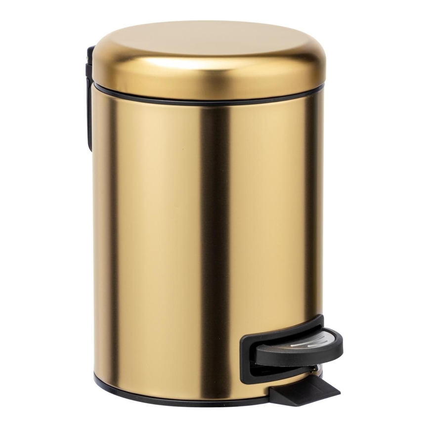 WENKO 24009800 - Odpadkový koš LEMAN 17x25 cm nerez/zlatá/černá