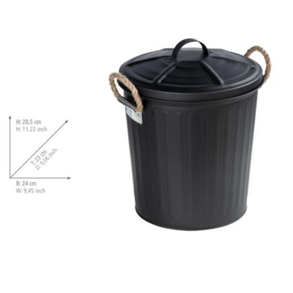 WENKO 24022100 - Koš GARA 24x28,5 cm černá