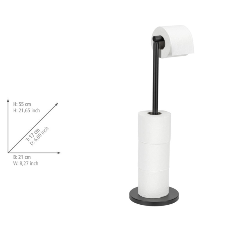 WENKO 24034100 - Držák toaletního papíru 21x55 cm černá/stříbrná