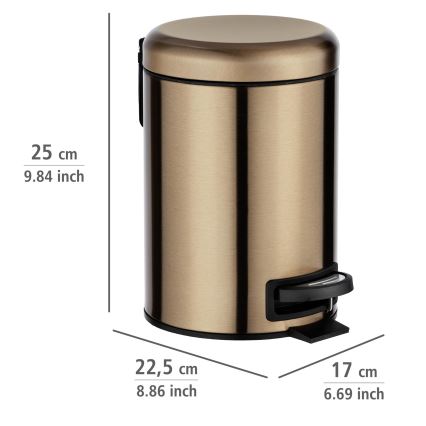 WENKO 24036100 - Koš LEMAN 17x25 cm nerez/měděná/černá