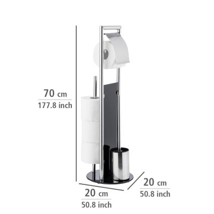 WENKO 24075800 - WC set RAVINA 20x707 cm nerez/stříbrná/černá