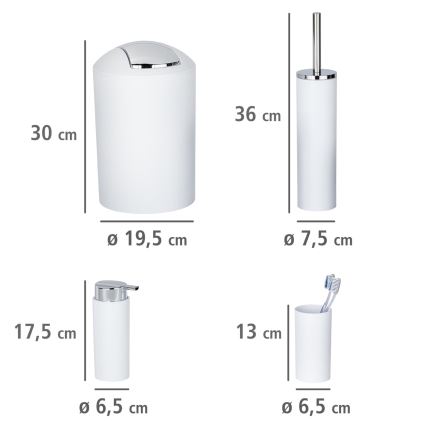 WENKO 24077800 - Set CALVO 6,5x13 cm bílá/lesklý chrom