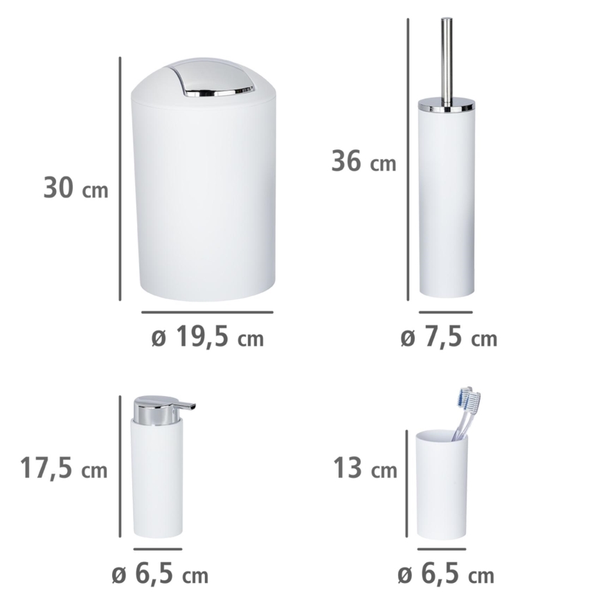 WENKO 24077800 - Set CALVO 6,5x13 cm bílá/lesklý chrom