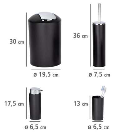 WENKO 24078800 - Sada CALVO 6,5x13 cm černá/lesklý chrom