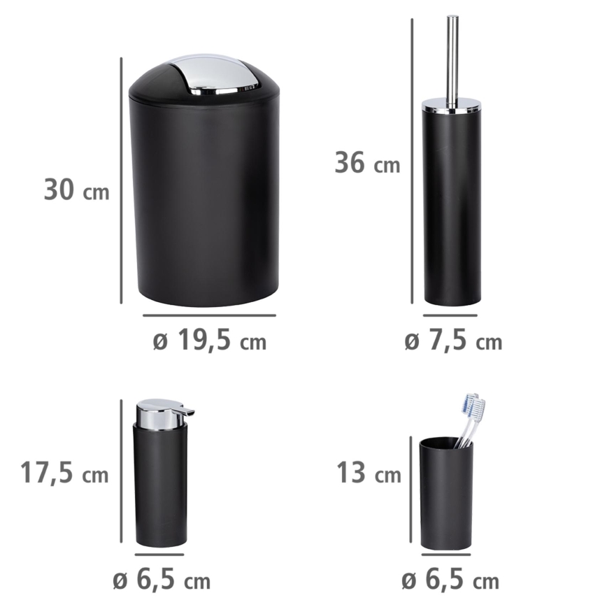 WENKO 24078800 - Sada CALVO 6,5x13 cm černá/lesklý chrom