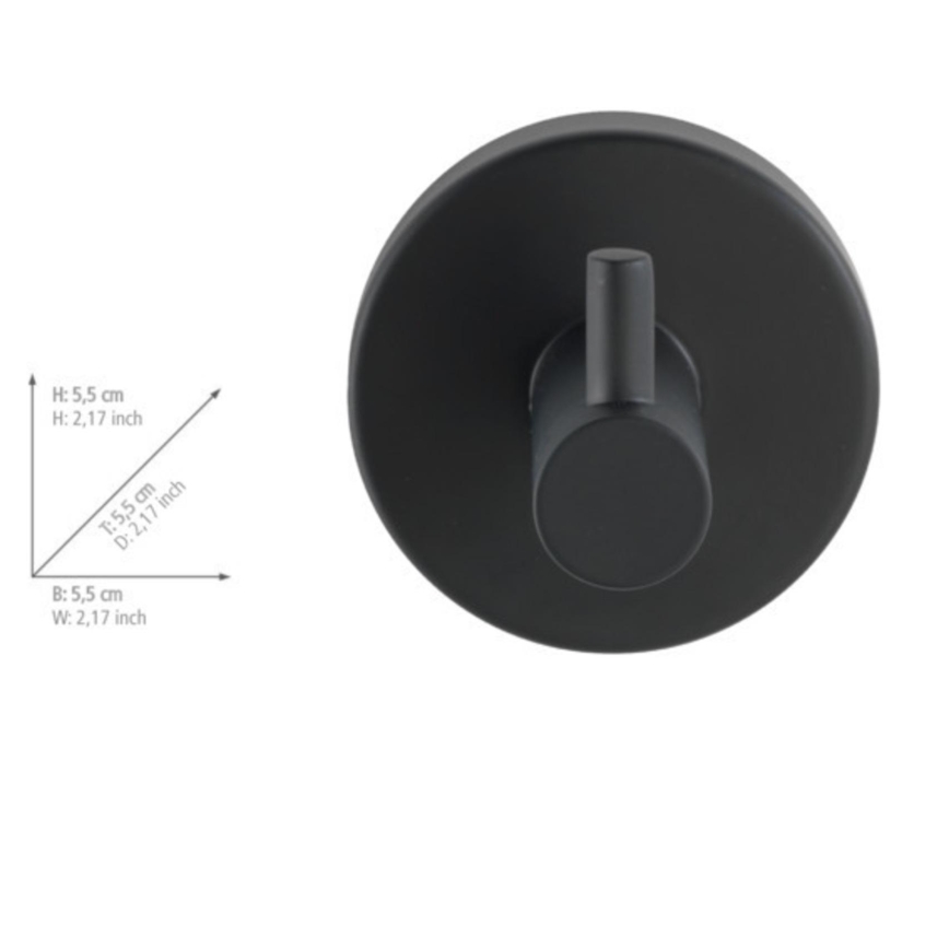 WENKO 24232100-Háček BOSIO BLACK 5,5x5,5 cm nerez/stříbrná