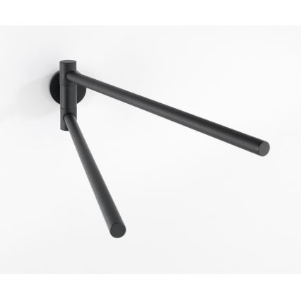 WENKO 24238100-Držák ručníků BOSIO BLACK 5,5x43 cm nerez/stříbrná