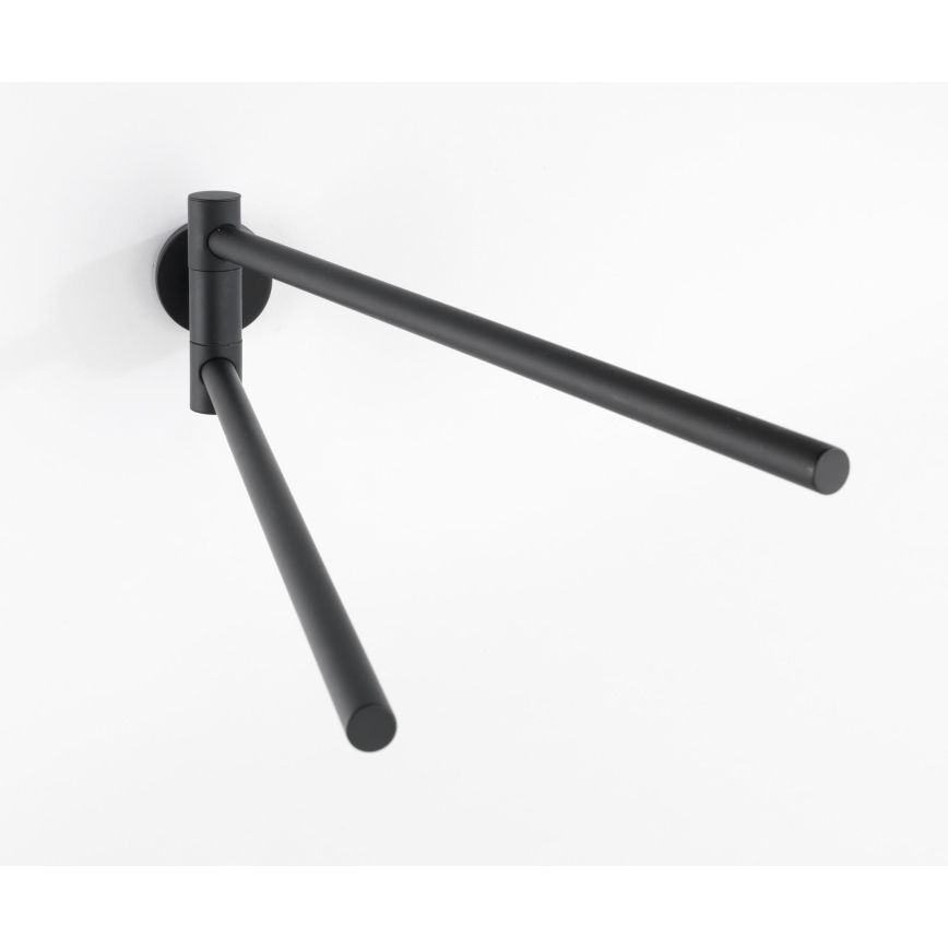 WENKO 24238100-Držák ručníků BOSIO BLACK 5,5x43 cm nerez/stříbrná