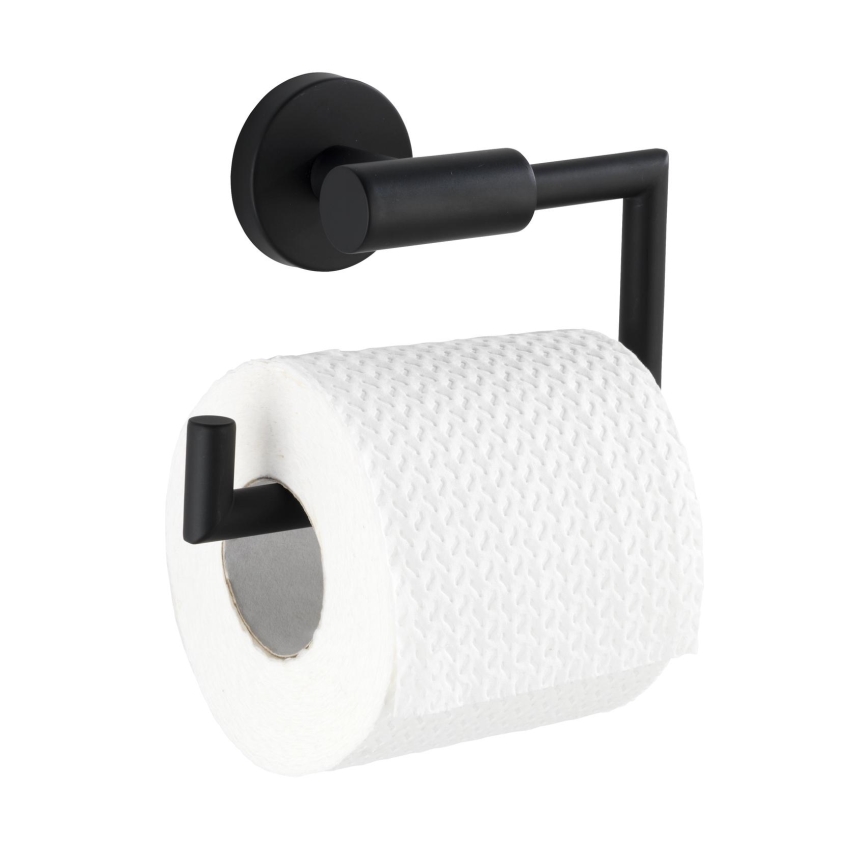 WENKO 24240100-Držák toaletního papíru BOSIO BLACK 15x10,5 cm nerez/stříbrná