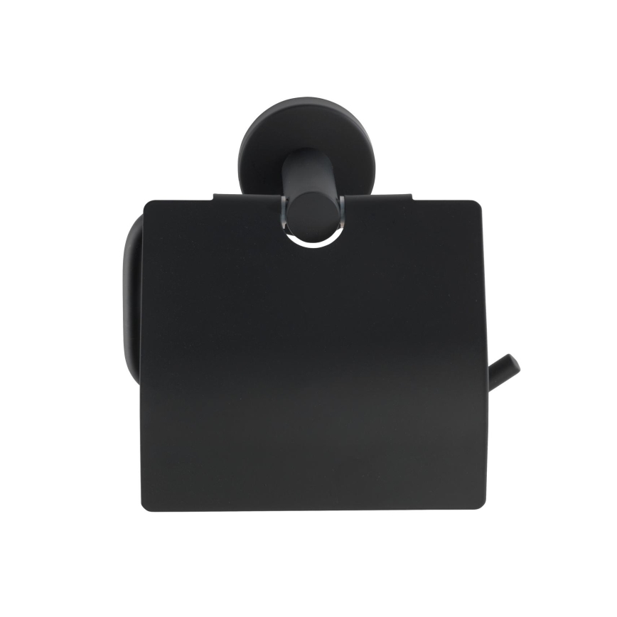 WENKO 24241100-Držák toaletního papíru BOSIO BLACK 15x13,5 cm nerez/stříbrná
