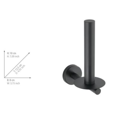 WENKO 24262100-Držák toaletního papíru BOSIO BLACK 8x18 cm nerez/stříbrná