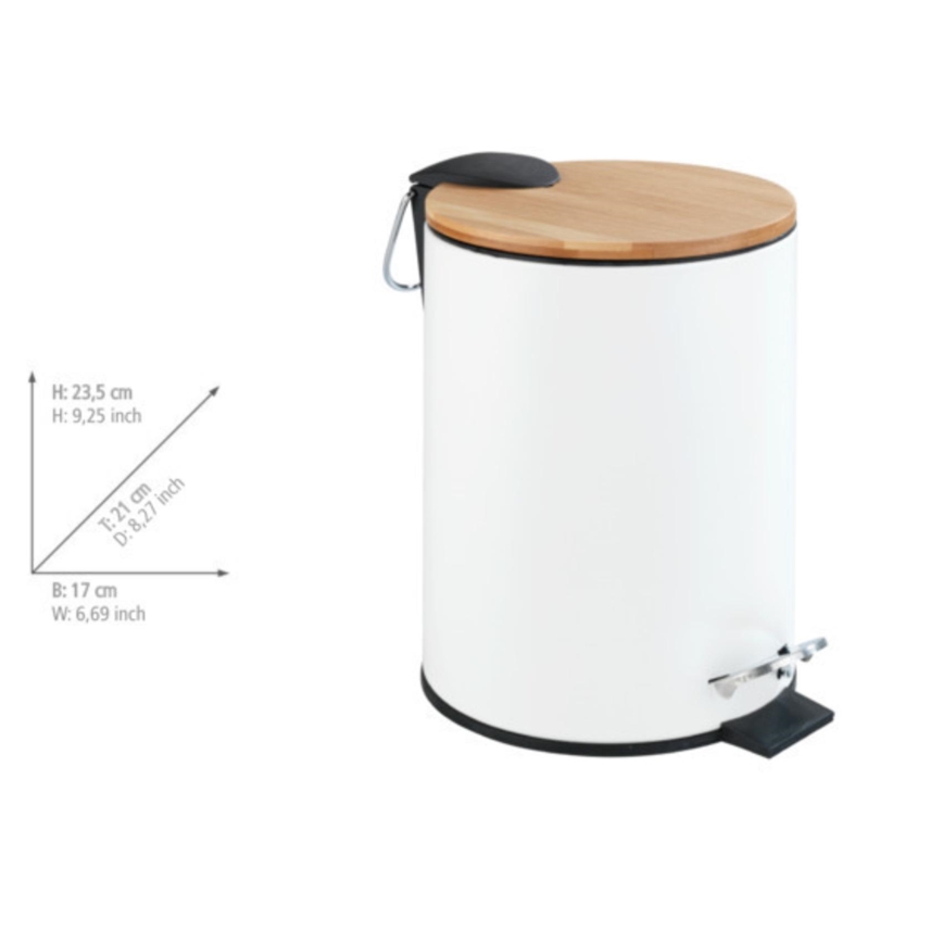 WENKO 24392100 - Koš TORTONA 17x23,5 cm bílá/hnědá/černá