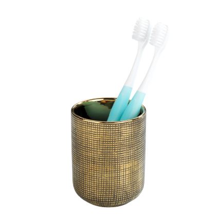 WENKO 24400100 - Pohárek na kartáčky RIVARA 7,5x9,5 cm zlatá