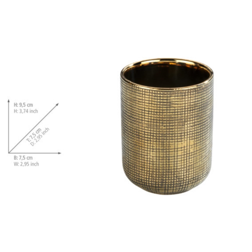 WENKO 24400100 - Pohárek na kartáčky RIVARA 7,5x9,5 cm zlatá
