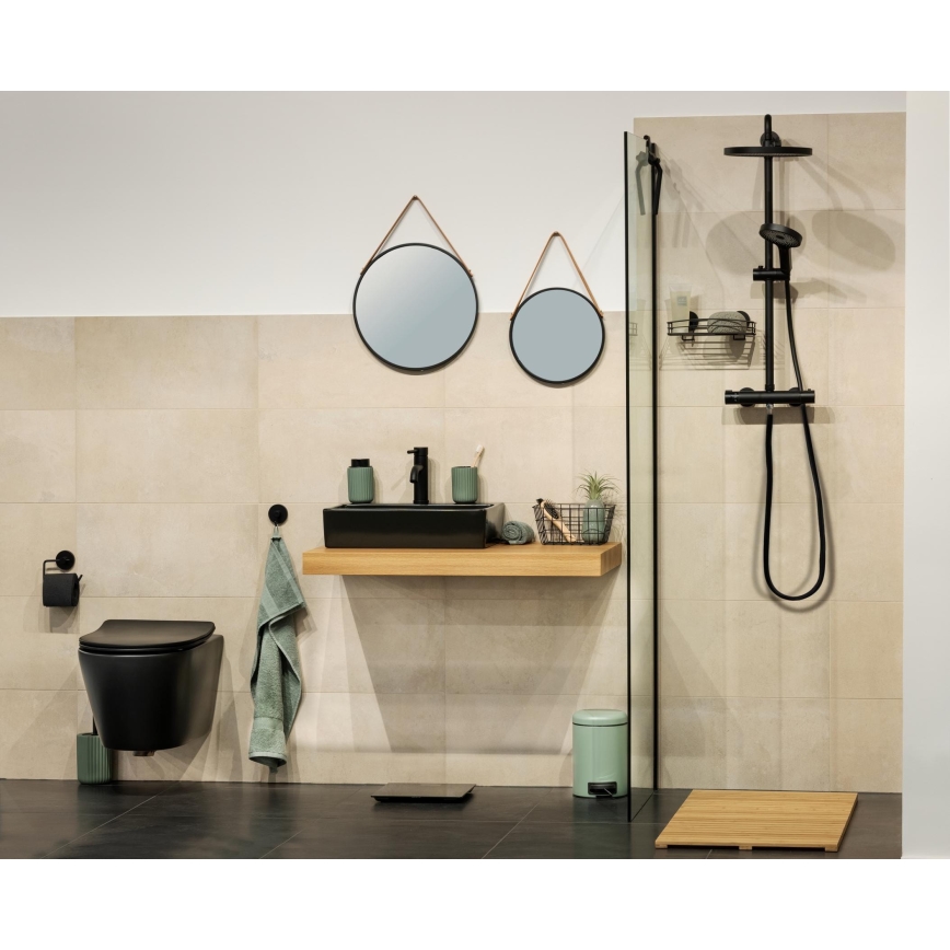 WENKO 24424100 - Zrcadlo BORRONE 40x40 cm černá/stříbrná