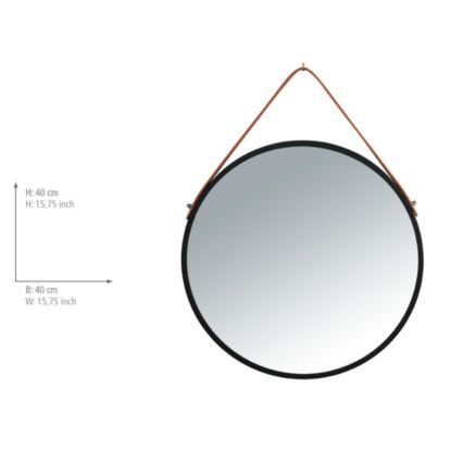 WENKO 24424100 - Zrcadlo BORRONE 40x40 cm černá/stříbrná