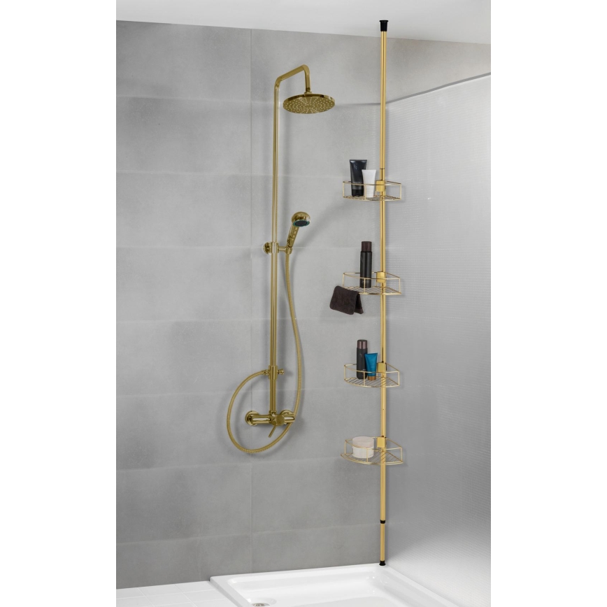 WENKO 24569100-Rohová police DOLCEDO 31x275 cm zlatá