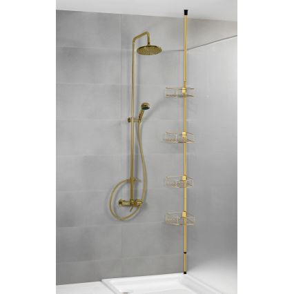 WENKO 24569100-Rohová police DOLCEDO 31x275 cm zlatá