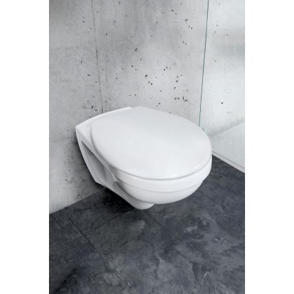 WENKO 24571100-WC sedátko VORNO NEO 46x37 cm bílá/stříbrná
