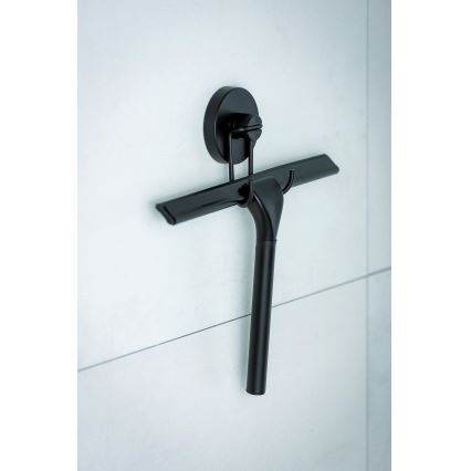 WENKO 24731100-Stěrka do sprchy VACUUM-LOC RUND SCHW 24,5x25 cm černá