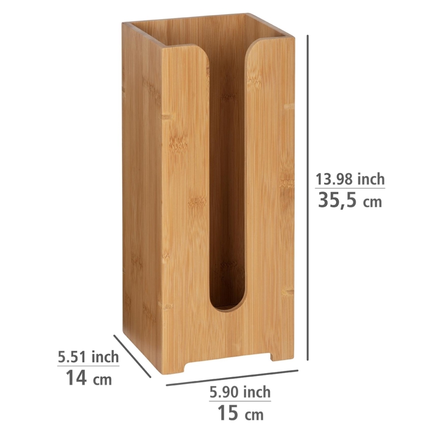 WENKO 24749100 - Držák na toaletní papír BAMBUSA 15x35,5 cm hnědá