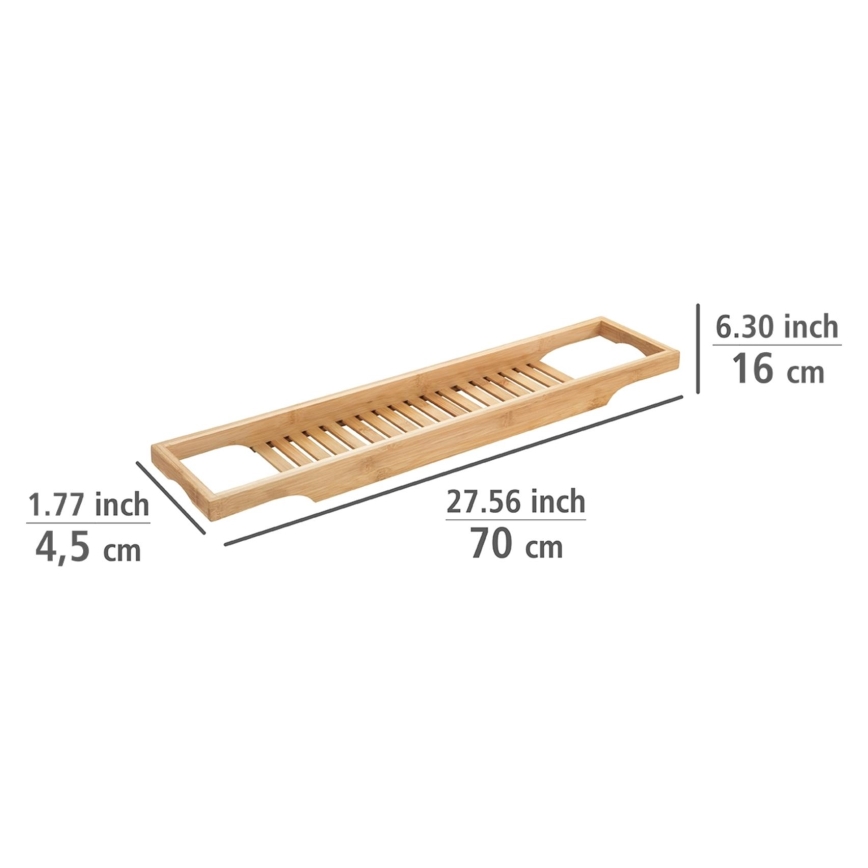 WENKO 24750100 - Polička do vany BAMBUSA 70x16 cm hnědá
