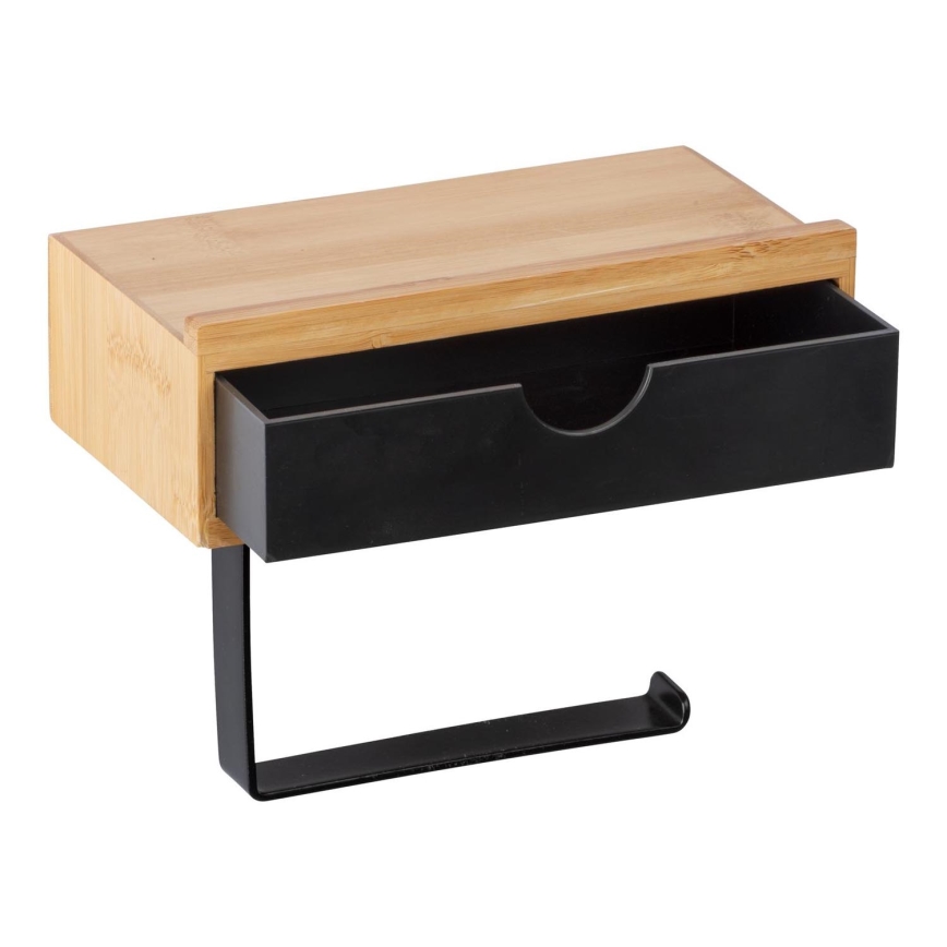 WENKO 24754100 - Držák toaletního papíru BAMBUSA 18,5x14 cm hnědá/černá