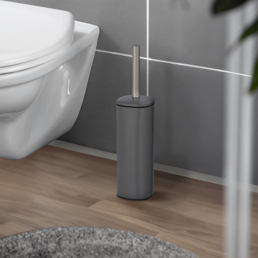 WENKO 24777100 - WC set ALASSIO 9,3x39,2 cm nerez/šedá