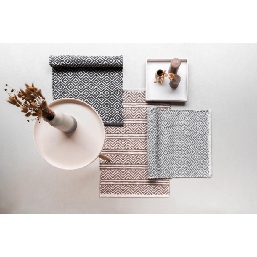 WENKO 24868100-Předložka SHAKI 50x80 cm béžová/bílá