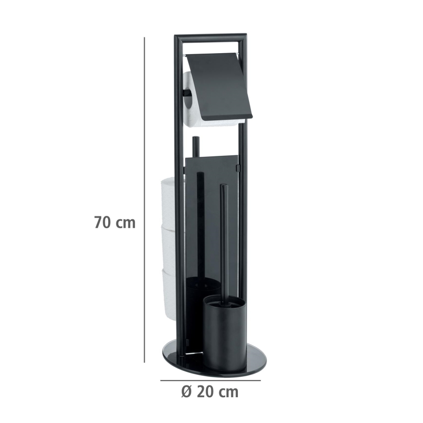 WENKO 24982800 - WC set RAVINA 20x70 cm nerez/černá