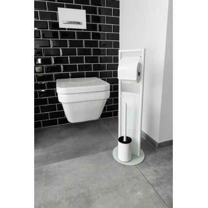 WENKO 24983800 - WC set RAVINA 20x70 cm nerez/bílá