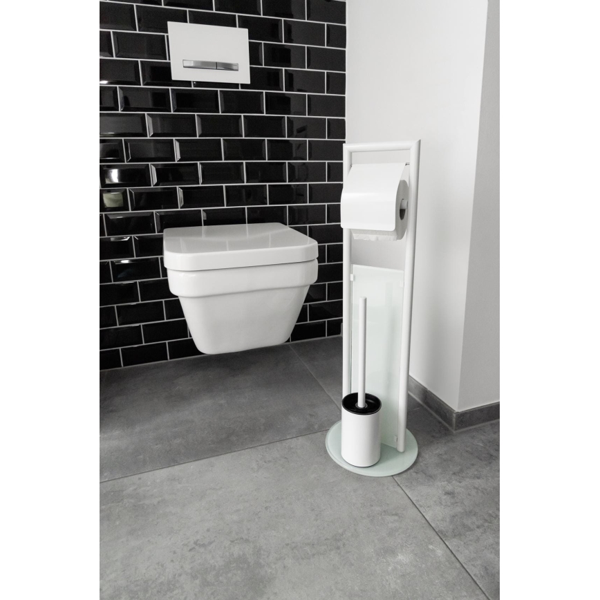 WENKO 24983800 - WC set RAVINA 20x70 cm nerez/bílá