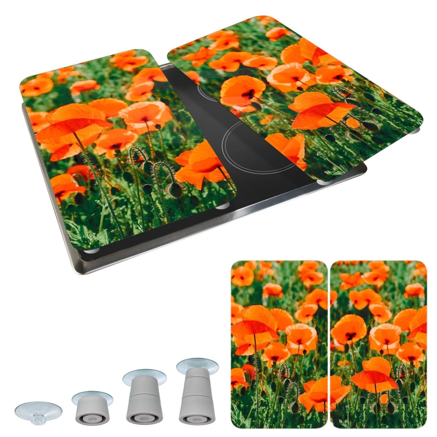 WENKO 2521434500-Krycí deska ABDECKPLATTE - BLUME/PFLANZE 30x52 cm pestrobarevná