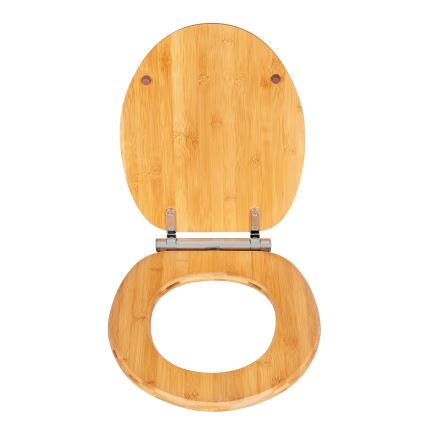 WENKO 25224100 - WC sedátko BAMBOUSA 34,5x40,5 cm hnědá/stříbrná