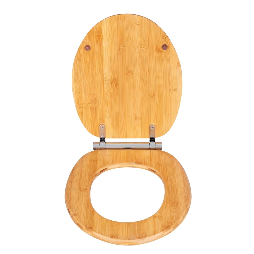 WENKO 25224100 - WC sedátko BAMBOUSA 34,5x40,5 cm hnědá/stříbrná