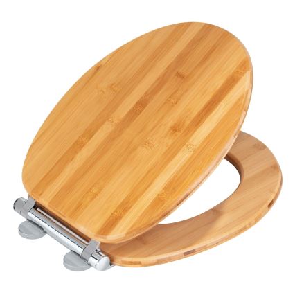 WENKO 25224100 - WC sedátko BAMBOUSA 34,5x40,5 cm hnědá/stříbrná