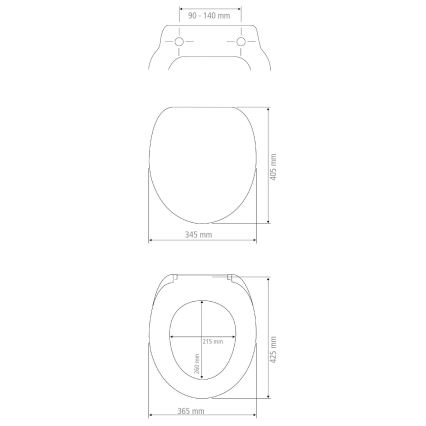 WENKO 25224100 - WC sedátko BAMBOUSA 34,5x40,5 cm hnědá/stříbrná