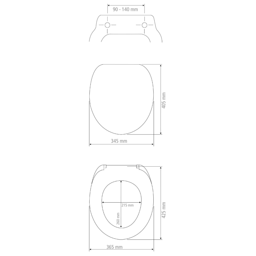 WENKO 25224100 - WC sedátko BAMBOUSA 34,5x40,5 cm hnědá/stříbrná