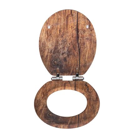 WENKO 25226100-WC sedátko RUSTIC 35,5x42,5 cm hnědá/stříbrná