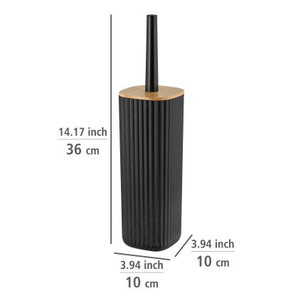WENKO 25304100 - WC set ROTELLO 10x36 cm černá/hnědá
