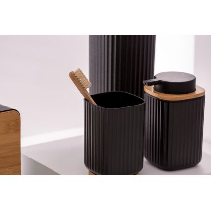 WENKO 25304100 - WC set ROTELLO 10x36 cm černá/hnědá