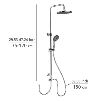 WENKO 25310100 - Sprchový set WATERSAVING SYSTEM nerez/lesklý chrom