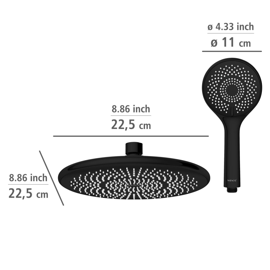 WENKO 25311100 - Sprchový set WATERSAVING SYSTEM 120 cm černá