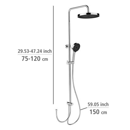 WENKO 25312100 - Sprchový sloup SOFTWATER 12x120 cm lesklý chrom